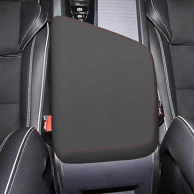 AOMSAZTO Console Covers for 2018-2022 Volvo XC60 Black with red Stiches