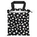 AFYEWKC Car Trash Bag Large Hanging Can for Back of Seat, Cute Waterproof Car Garbage Bag for Vehicle, Travelling, Outdoor Cute White Black Flower