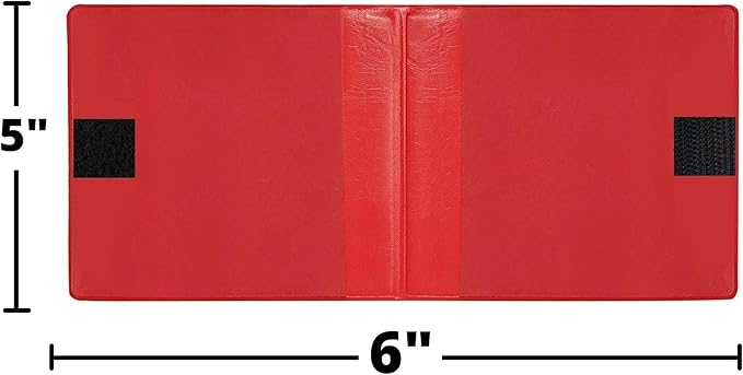 Performore Car Document Holder Wallets – Premium Organizer for Insurance and Registration Papers, 2 Clear Pockets with Strong Double-Sided Closure, Suitable for All Vehicles (2-Pack: 1 Black, 1 Red)