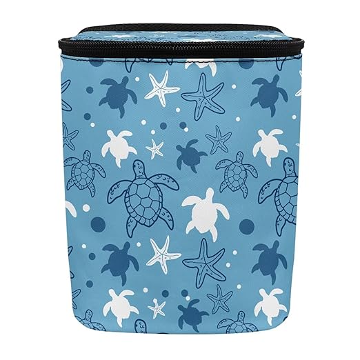 KEIAHUAN Blue Turtle Hanging Car Trash Can Bin Foldable Car Trash Bag Large Capacity Auto Garbage Bag Grocery Organizer Container Fit Truck Kitchen Bedroom Travel Camping