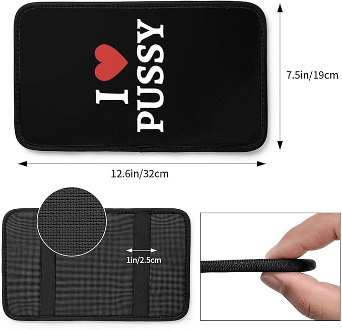 I Love Pussy I Love Sex Car Armrest Cover Center Console Cover Waterproof Car Armrest Seat Box Cover Protector Car Handrail Box Cushion for Car Truck Rv SUV and Many Vehicles