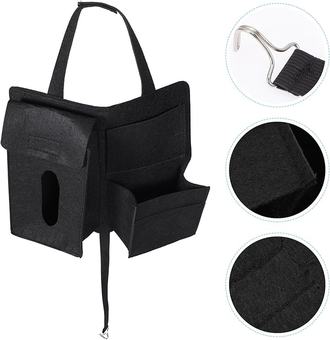 Felt Backseat Storage Bag 2Pcs Set Car Organizer Hanging Pouch Auto Seats Storage Pockets and Travel Use