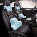 Car Headrest & Lumbar Support Cushion for Ford F-350 SuperCrew 2009-2024, Ergonomic Memory Foam Seat Headrest Neck Rest Cushion Travel Kit Removable for Neck Back Pain Relief,Blue