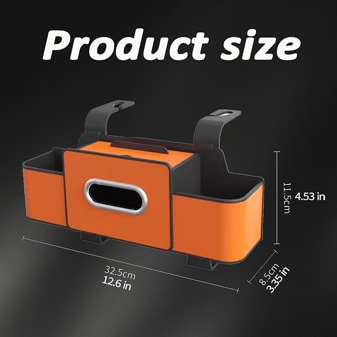 Upgraded Car Organizers and Storage Box, 1/2PCS Multifunctional Headrest Backseat Organizer with 2 Cup Holders, Tissue Box and Hooks, Smart Over-Seat Car Organizer for Most Vehicles (Brown*1)