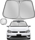 Fonowka Windshield Sun Shade for 2015-2021 Volkswagen Golf GTI e-Golf VW Golf R 4 Door Hatchback Foldable Sun Sunshade for Car Front Window Automotive Interior Protector Custom Fit Accessories