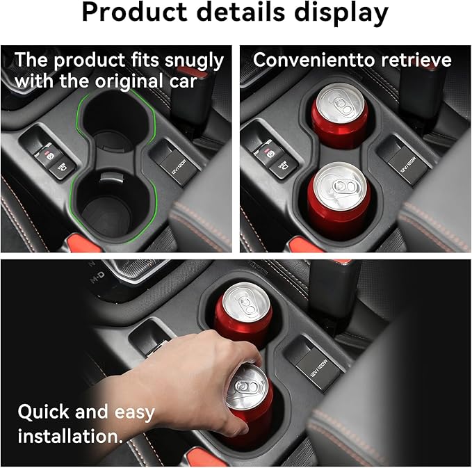 smabee Center Console Cup Holder for Subaru Forester 2025 2026 TPE Drinks Holder Box Organizer Car Interior Accessories Black