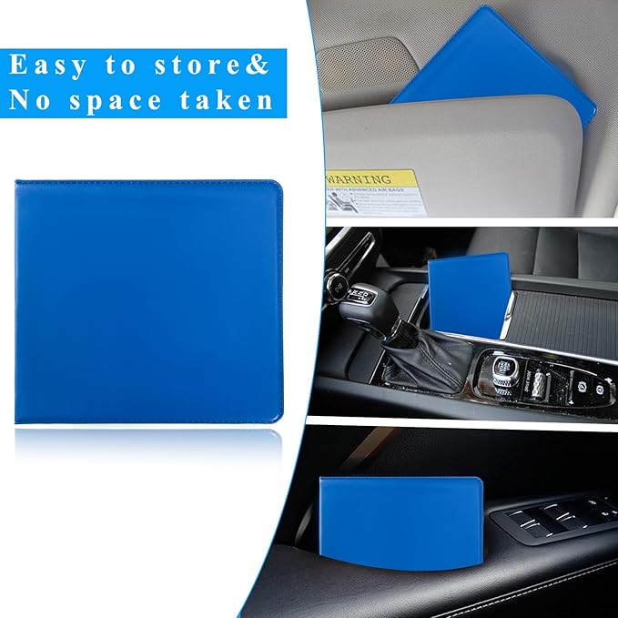 Kewucn 4 PCS Car Registration Insurance Holder, Essential Auto Card Glove Box Organizer, Vehicle Interior Accessories Perfect for Most Car, Truck, SUV (10.55''×4.8'', Blue)