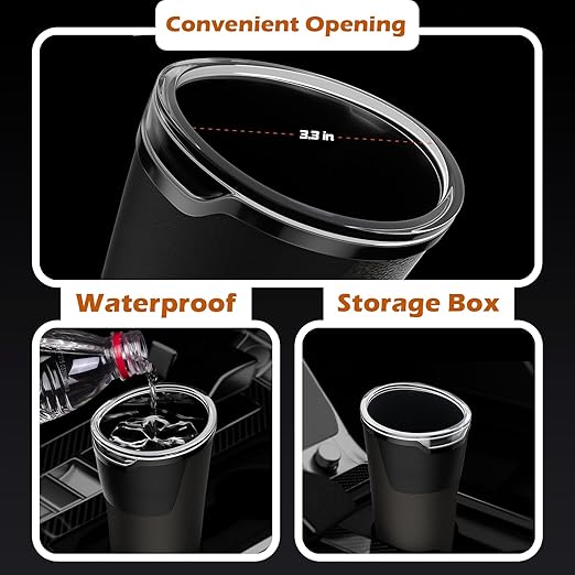 LoopTime Leakproof Car Trash Can,Mini Car Trash Bin for SUV and Truck,Small Removable Liner Cars Garbage Can,Waterproof Automotive TrashCan for Vehicle,Home,Office,Multipurpose,Easy to Clean (Black 2)