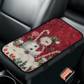 Bulopur Christmas Cute Snowman Car Center Console Cover Protector Arm Rest Car Flannel Comfortable Auto Armrest Console Accessories Universal Fit Most Cars Women Men
