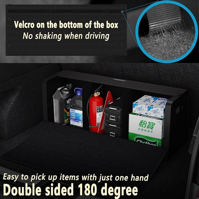 Trunk Organizers, Car Organizers, Storage Solutions, and Car Storage Organizers for SUVs, Sedans, Back Seats, and Luxury Vehicles with Lid, Leather, Small, Large (Black, XXL)