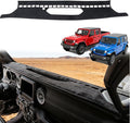 Dash Cover Mat Fit for Jeep Wrangler JL 2018 2019 2020 2021 2022 Gladiator 2020 2021 2022 Sahara Rubincon Accessories,Non-Slip Flannel Dashboard Cover Mat Sunshield Protector Sunshield Glare