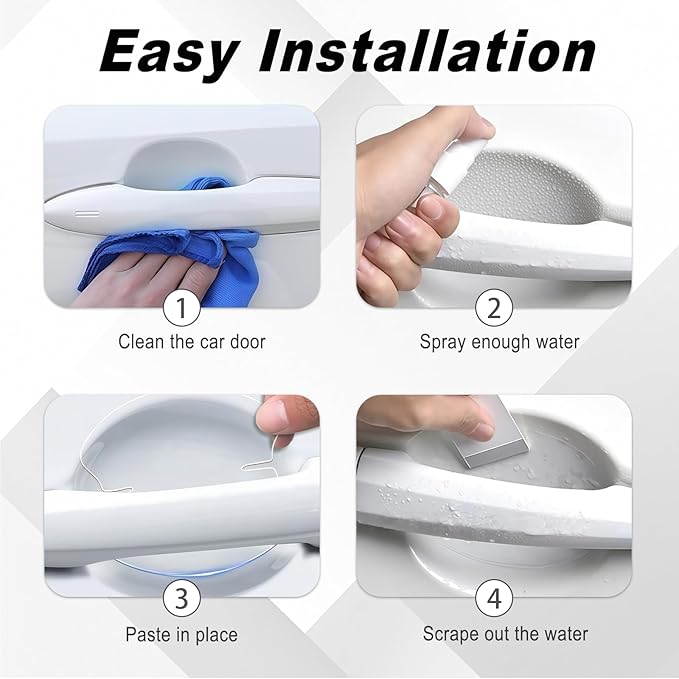 10 PCS Car Door Handle Scratch Protector, Transparent Film Invisible Door Handle Protectors for Vehicles, Guard Scratch Paint Shield for Cars SUVs Trucks (Clear)