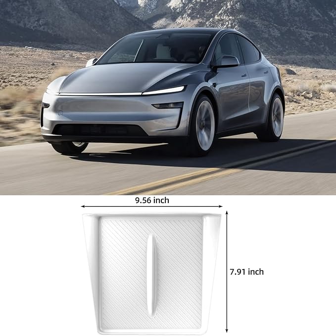 for 2026 2025 Tesla Model Y Juniper New Center Console Wireless Charging Pad Non-Slip Silicone Mat Wireless Charger Mat for Model Y Juniper Center Console (White)