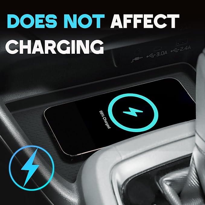 Wireless Charging Protective Mat for Subaru Crosstrek/Impreza 2026 2025 2024 Accessories Center Console Wireless Charger Anti-Slip Cover Pad Heat Insulation Silicone Waterproof Easy to Clean Black