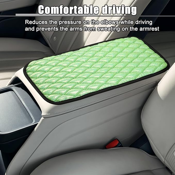Car Center Console Cover, Soft Comfortable Vehicle Armrest Seat Box Cover Cushion, Wear Resistant Auto Armrest Storage Box Decoration Protector Pad, Universal for Truck SUV Sedan (Black)