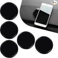 Dashboard Anti-skid Mat, Silicone Gel Mini Round Multifunctional Storage Mat for Mobile Phone Keys Glasses, Self-adhesive and Cleanable Dash Pad, for Most Cars Home (Black)