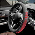 HZEL Car Steering Wheel Cover, 14.5-15" Breathable Vehicle Steering Wheel Protector with Anti-Slip Lining, Comfortable Auto Interior Decoration Accessories, Universal for Truck SUV Sedan (Red)