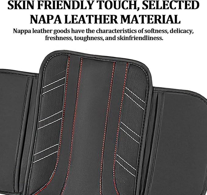 Car Center Console Cover, Soft Leather Sporty Armrest Protector Cushion with 2 Storage Pockets, Comfortable Auto Interior Middle Console Arm Rest Box Pad, Universal for Vehicles (Black)
