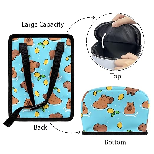 KEIAHUAN Capybara Car Trash Can Bin with Lid Hanging for Back Seat Collapsible and Portable Multipurpose Trash Bin Garbage Can for Car Office Home