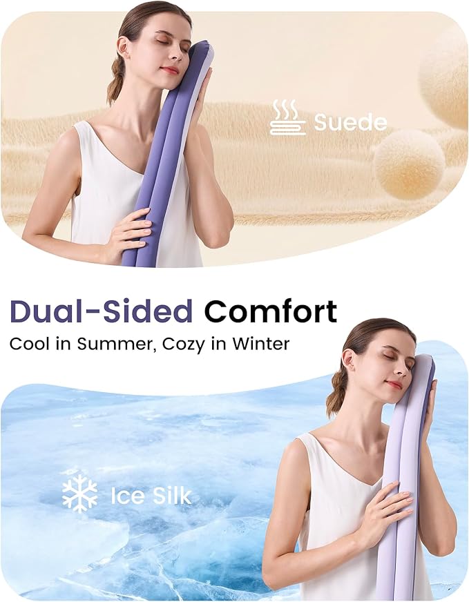 KPNEOL Travel Pillow, Neck Pillow – Ergonomic Memory Foam Pillow for Airplane, Adjustable & Ultra-Lightweight with Dual-Sided Fabric for Flight, Car, and Office Use, Purple