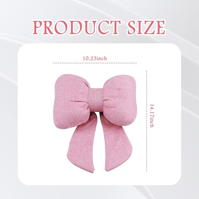 Cute Bow Car Headrest Pillow,Comfortable & Breathable Car Neck Pillows for Relief Neck Fatigue,Universal Head Rest Pillow for Cars Decoration as Birthday Gifts for Women,Girl (Pink)