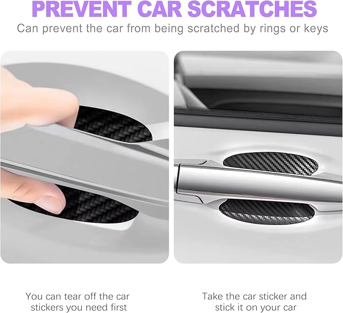 4PCS Car Door Handle Scratch Protector & Door Handle Cup Protector, Universal Anti-Scratch Guard Film Stickers for Most Vehicles, Cars, Trucks, SUV