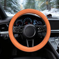 WOCOCN Car Steering Wheel Cover, Thin Anti-Skid Silicone Steering Wheel Cover for Men & Women, Universal Automotive Interior Accessories for Most Cars (Dark Orange)