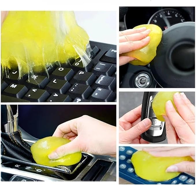 Car Cleaning Gel - Reusable Slime for Air Vents, Dashboards, Laptops, Keyboards, and More - Interior & Dirt Remover Tool(Green 1PC)