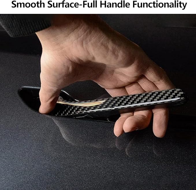 4PCS Tesla Model 3/Y Door Handle Cover Set (2017-2025) Highland & Juniper Compatible, Car Door Handle Sills Protection Wrap Exterior Accessories, Carbon Fiber 3D Sticker