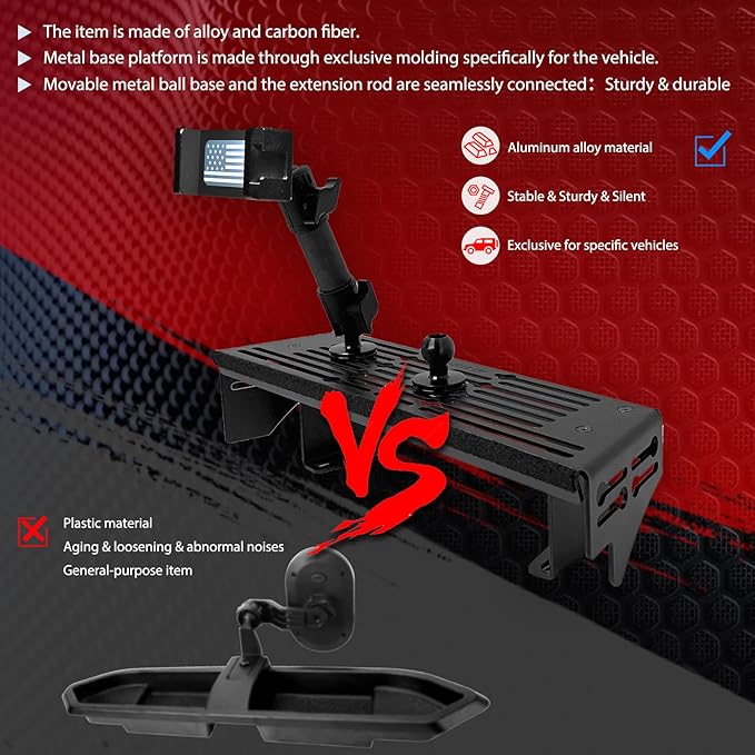 WXRYLYN 2026 2025 Tacoma Phone Mount for 2024 2025 2026 Toyota Tacoma Metal Platform Phone Mount 2024 Tacoma Dash Cell Phone Holder (Only for 14Inch Screen/No Drill Installation)