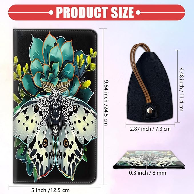 Car Registration and Insurance Card Holder for Women Men, Waterproof PU Leather Glove Box Car Organizer with Magnetic Shut, Vehicle Document Holder for Driver License,Cards, Leopard Moth Pattern