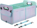 titiyiof Trunk Organizer For Suv&Sedan,Car Organizers&Storage, Waterproof Collapsible & Adjustable Straps,70L Sturdy Car Organization for Car Accessories,Tools,Sundries,2-3Compartment(Colorful Green)