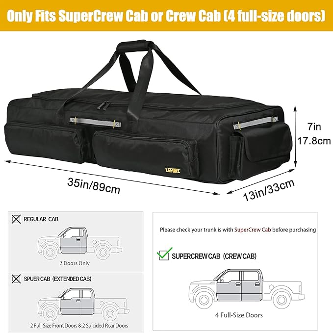Under Seat Storage Bag Compatible with SuperCrew Cab,Truck Underseat Organizers and Storage with 4 Removable Divider and Anti-slip Bottom,Underseat Tool Box Fits for Crew Cab(Full Size Trucks)