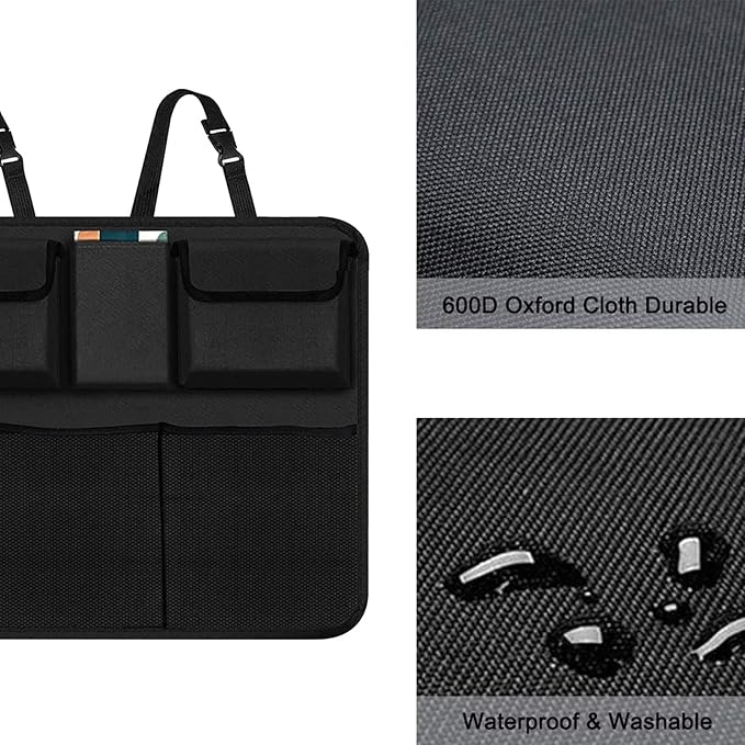 Trunk Organizer for Car, Large Capacity Car Organizers and Storage with 9 Pockets, Waterproof Backseat Hanging Organizer for SUV, Truck, MPV, Interior Accessories for Men and Women