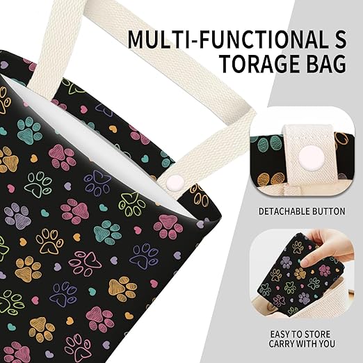 ADQWIOVL Car Garbage Can, Seat Back Hanging Cute Car Trash Can Bag, Car Organizer and Storage Bag for Travelling, Outdoor Cute Colorful Doodle Paw