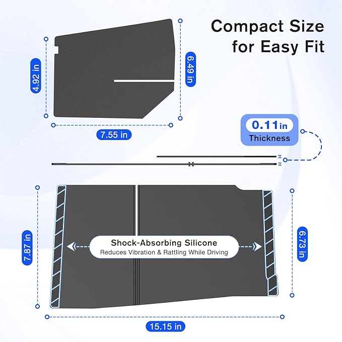 iGoevo Toyota Tacoma Glove Box Divider 2016–2023 — ABS Insert with Noise‑Free, Stable Silicone Pads