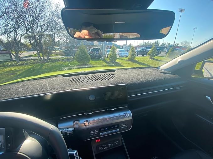 Cartist Dash Cover Compatible with Hyundai Kona 2024-2026 Dashboard Cover Mat hyundai kona 2024 accessoriesNon-Slip Carpet Sunshield Glare UV Rays Protector（New vents have been added to the left side）