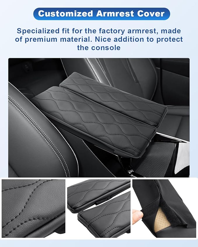 CDEFG 2Pcs for 2021-2024 Buick Envision Center Console Cover for 2021 2022 2023 2024 Buick Envision Accessories Armrest Cover 2021-2024 Envision Middle Console Pad Arm Rest Cushion Leather Cover
