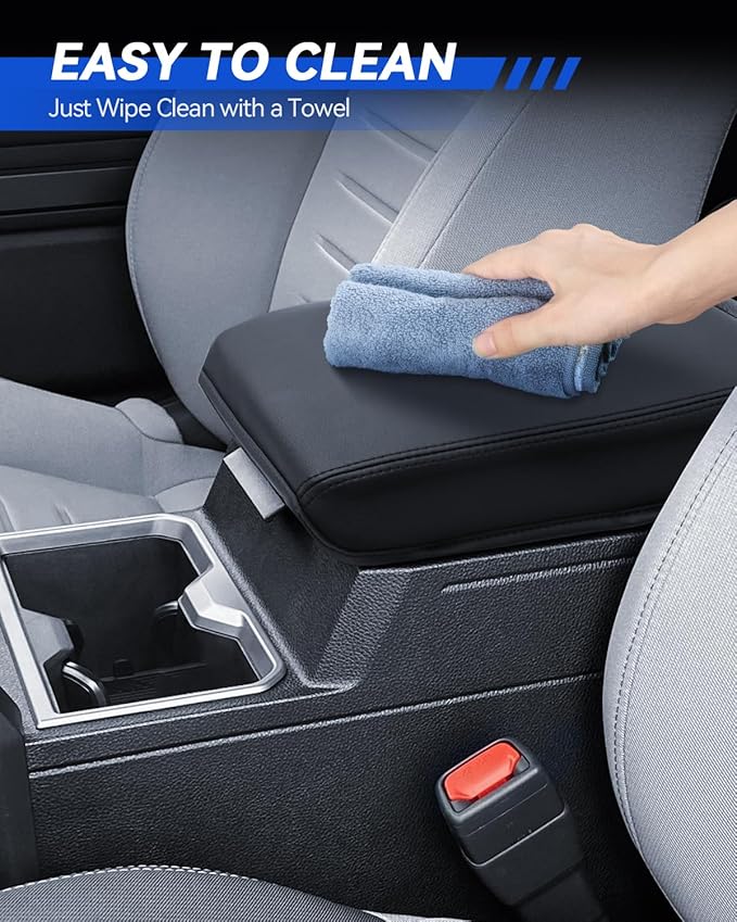 Armrest Cover for 2024 2025 Toyota Tacoma SR /SR5/TRD PreRunner/Limited/Trailhunter/TRD Pro Accessories Center Console Middle Lid Pad Protector for Car Elbow Rest