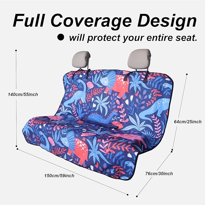 nbnhxnff Sweat Towel Car Seat Cover Protector Rear Seats for Gym Workout, Running, Swimming, Beach and Hiking, Waterproof Universal Seat Cover for Car, Trucks, Van & SUV (Dinosaur, 1pcs Rear Seat)