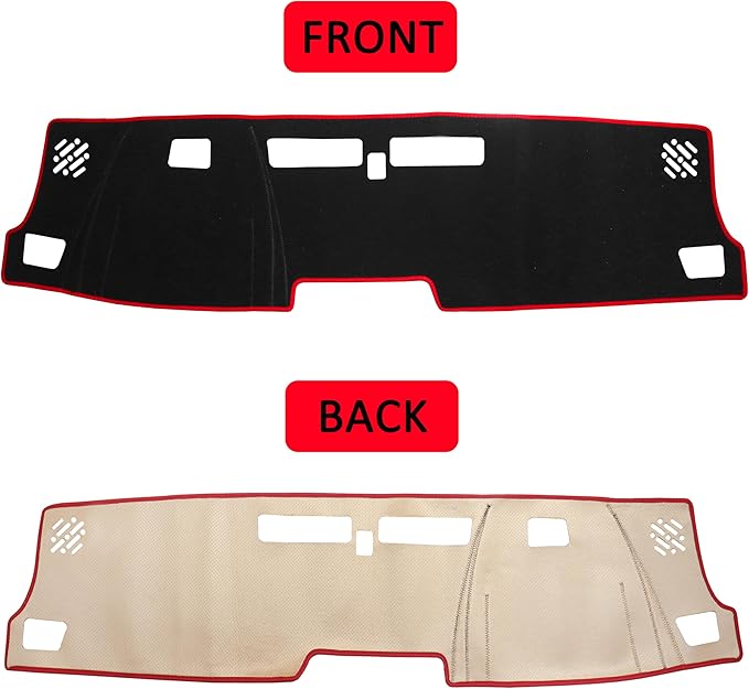 Dash Cover for Chevy Colorado/Gmc Canyon 2023 2024 2025 2026 Dashboard Cover Mat Center Console Non-Slip No Glare Protector Mat Pad Sunshade Interior Accessories for Chevylot Colorado, Red Trim