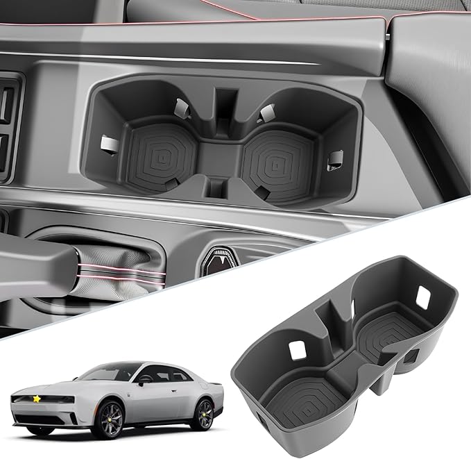 SKTU for 2024 2025 2026 Dodge Charger Cup Holder for 2024 2025 2026 Dodge Charger Daytona Central Control Cup Holder Dodge Charger 2024 2025 2026 Accessories Durable Rubber Cup Pad