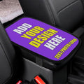 Custom Car Armrest Cushion Personalized Text Photo Logo Customize Auto Center Console Armrest Pad Cushion Universal Deco Pad Center Console Cover for Car Seat Handrail Box, Blue Violet