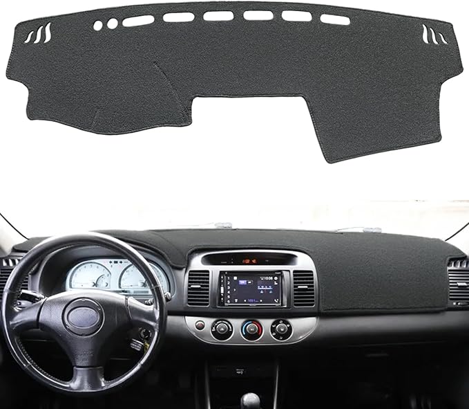 Dash Cover Mat Custom Fit for Toyota Camry 2002 2003 2004 2005 2006 with Cutout for Sensors and Dash Speakers, Dashboard Cover Pad Carpet(02-06 Gray Black) J40