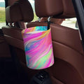 Psychedelic Colors Car Trash Can Garbage Cans Foldable,Cute Hanging Car Organizer and Storage Bag Leak Proof, Auto Back Seat Trash Bin Universal for Truck, SUV, Outdoor Travel