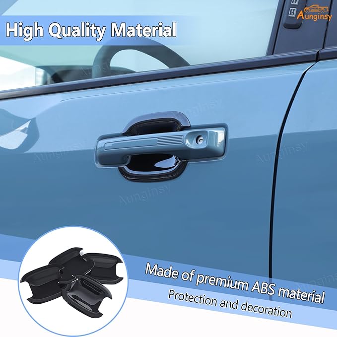 Aunginsy Exterior Door Handle Bowl Trim Cover Compatible with Ford Maverick 2022-2025 Ford Bronco Sport 2021-2025 Outside Door Handle Cup Bowl Cover Scratches Protector Decorative Sticker Accessories