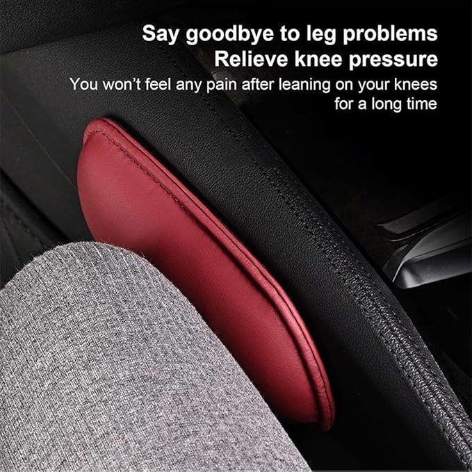 Car Knee Cushion Pad, Memory Foam Microfiber Leather Vehicle Door Armrest Pillow for Leg Elbow, Comfort Automotive Center Console Knee Pad Protector, Universal for Automobile RV Truck (Red)