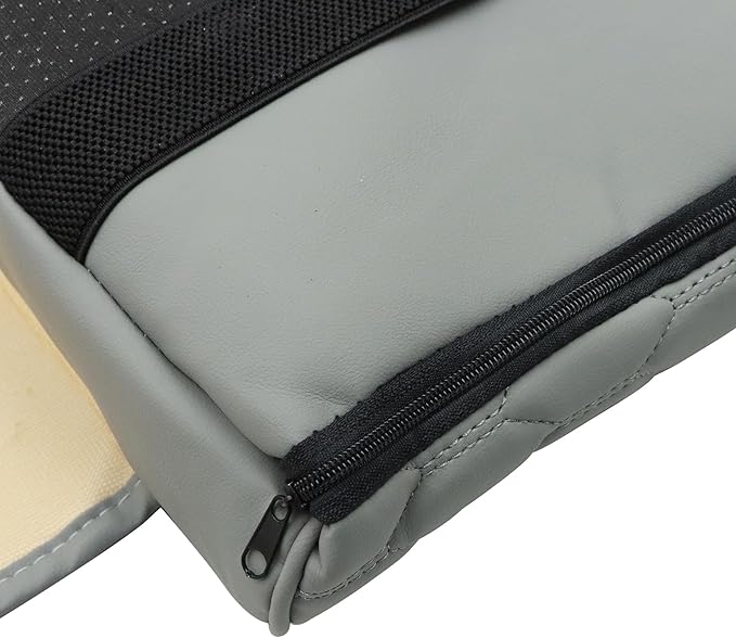 AOUTTUOA Gray Car Center Console Cover Universal Car Multifunctional Armrest Heightening Pad Microfiber Leather with Built-in Tissue Box & Cup Holder & Phone Storage Slot & Side Pockets