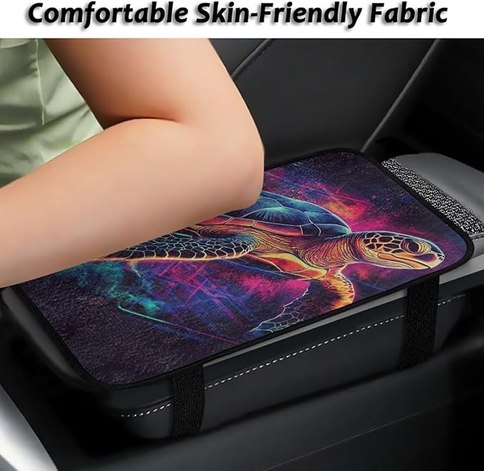 Bulopur Art Turtle Car Armrest Cushion Flannel Easy to Install Car Console Covers Armrest Cover Protec Vehicle Armrest Cover Vehicle Accessories 12.01 x 7.28 Inch