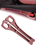 LONVEAR 2PCS Car Seat Gap Filler - Dual Slot Car Side Seat Gap Filler Organizer, Car Seat Gap Fillers with Seat Belt Holes, Fit Car Suv Truck, Stopping Phone Key from Falling (Red)